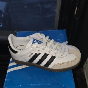 Adidas Samba Kids Sneakers - White, Black, and Tan